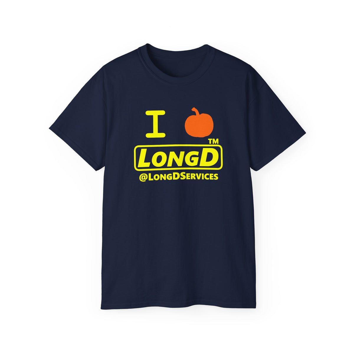 I pumpkin LongD Tag positive alternate basic Yellow (FFFF00) logo cotton tee