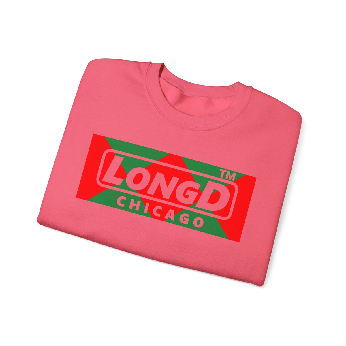 LongD Chicago negative big argyle logo (Xmas colors) crewneck sweatshirt