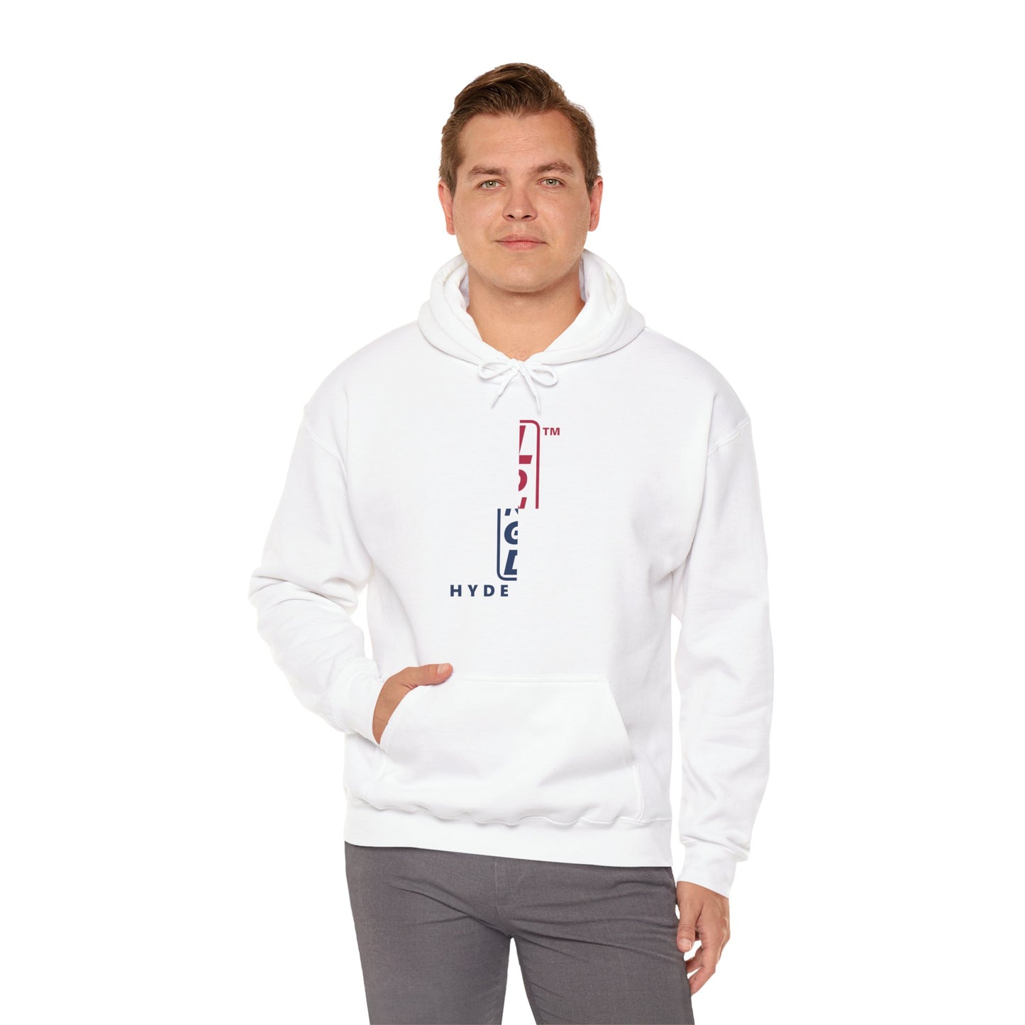 LongD® positive quarters upright Hyde Park logo hoodie (Patriotic colors)