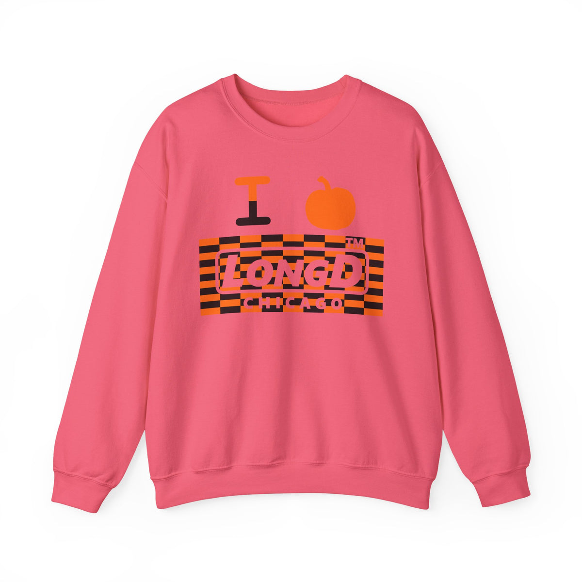 I pumpkin LongD Chicago negative tiled logo crewneck sweatshirt