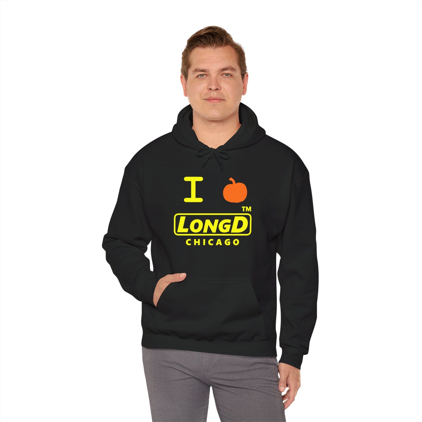 I Pumpkin LongD® Logo Hoodie yellow basic Chicago logo