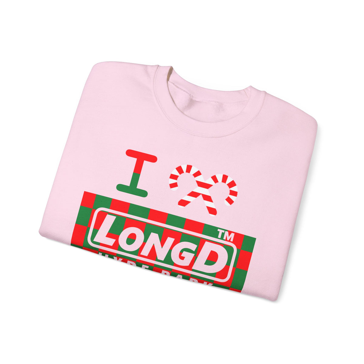I candy cane LongD Hyde Park negative checkered logo crewneck sweatshirt