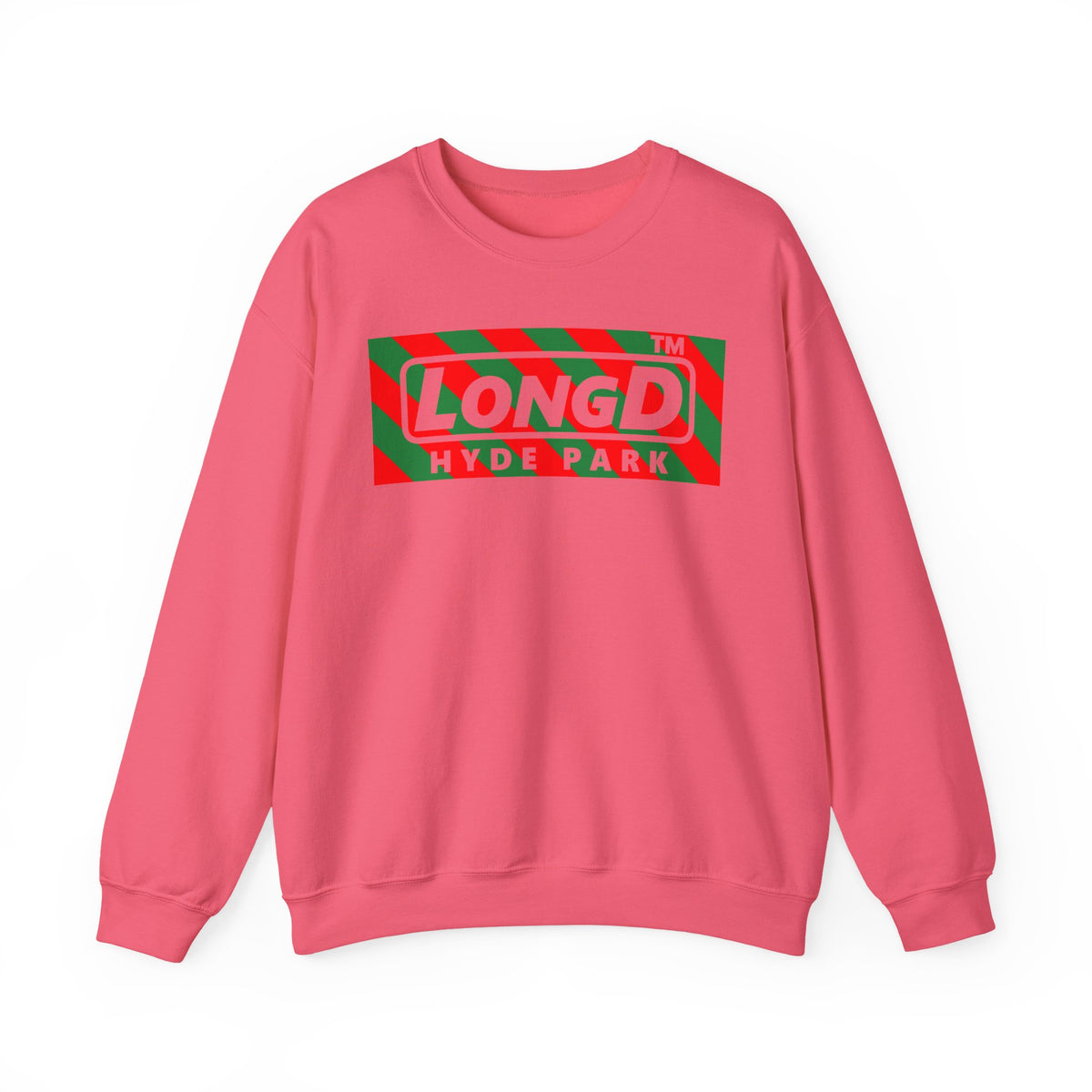 LongD Hyde Park negative 12-striped logo (Xmas colors) crewneck sweatshirt