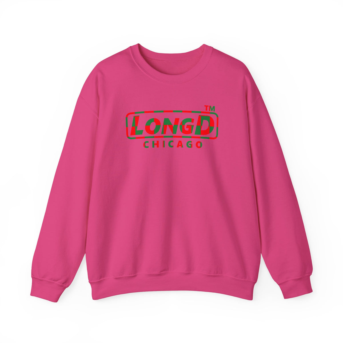 LongD Chicago positive checkered logo (Xmas colors) crewneck sweatshirt