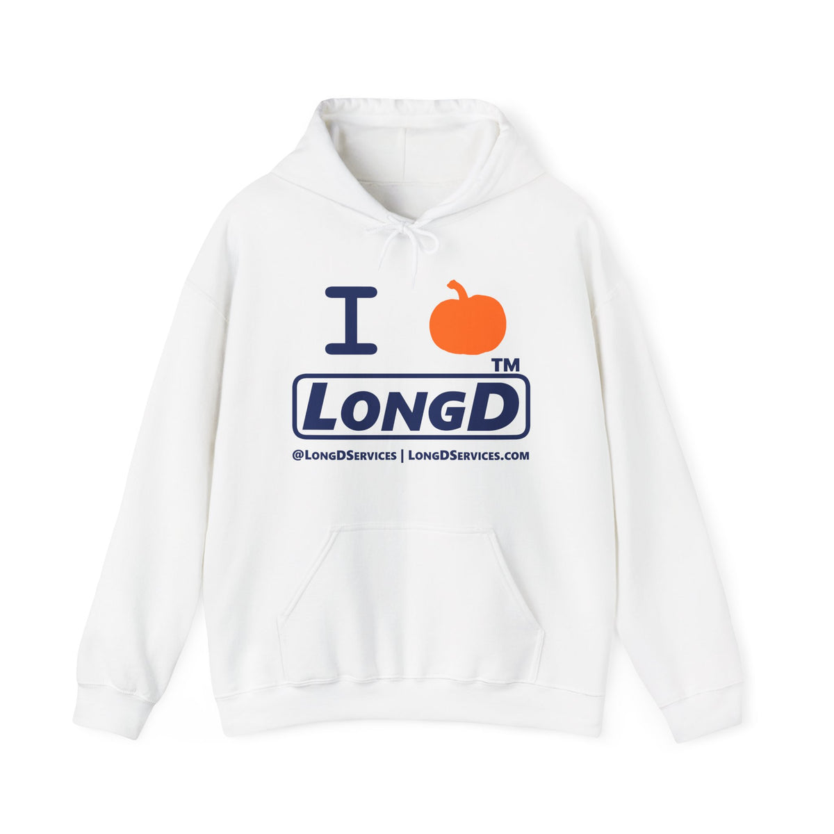 I pumpkin LongD Tag-domain positive basic Navy (002060) logo hoodie