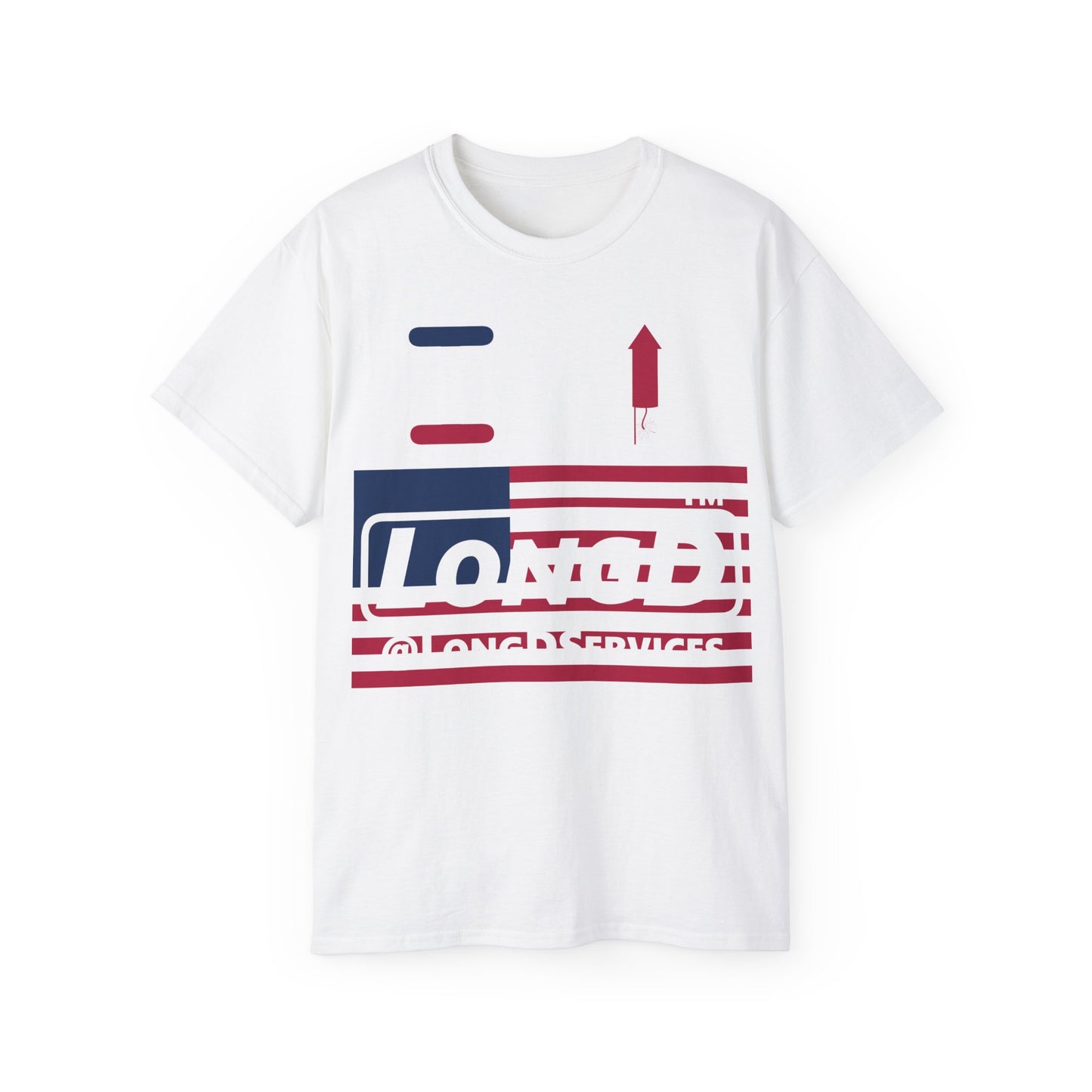 I firecracker LongD negative flag tag logo cotton tee