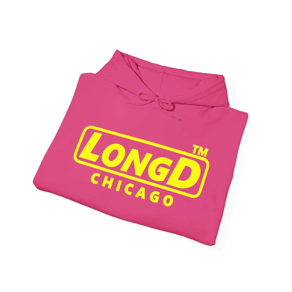 LongD Chicago positive alternate basic Yellow (FFFF00) logo hoodie