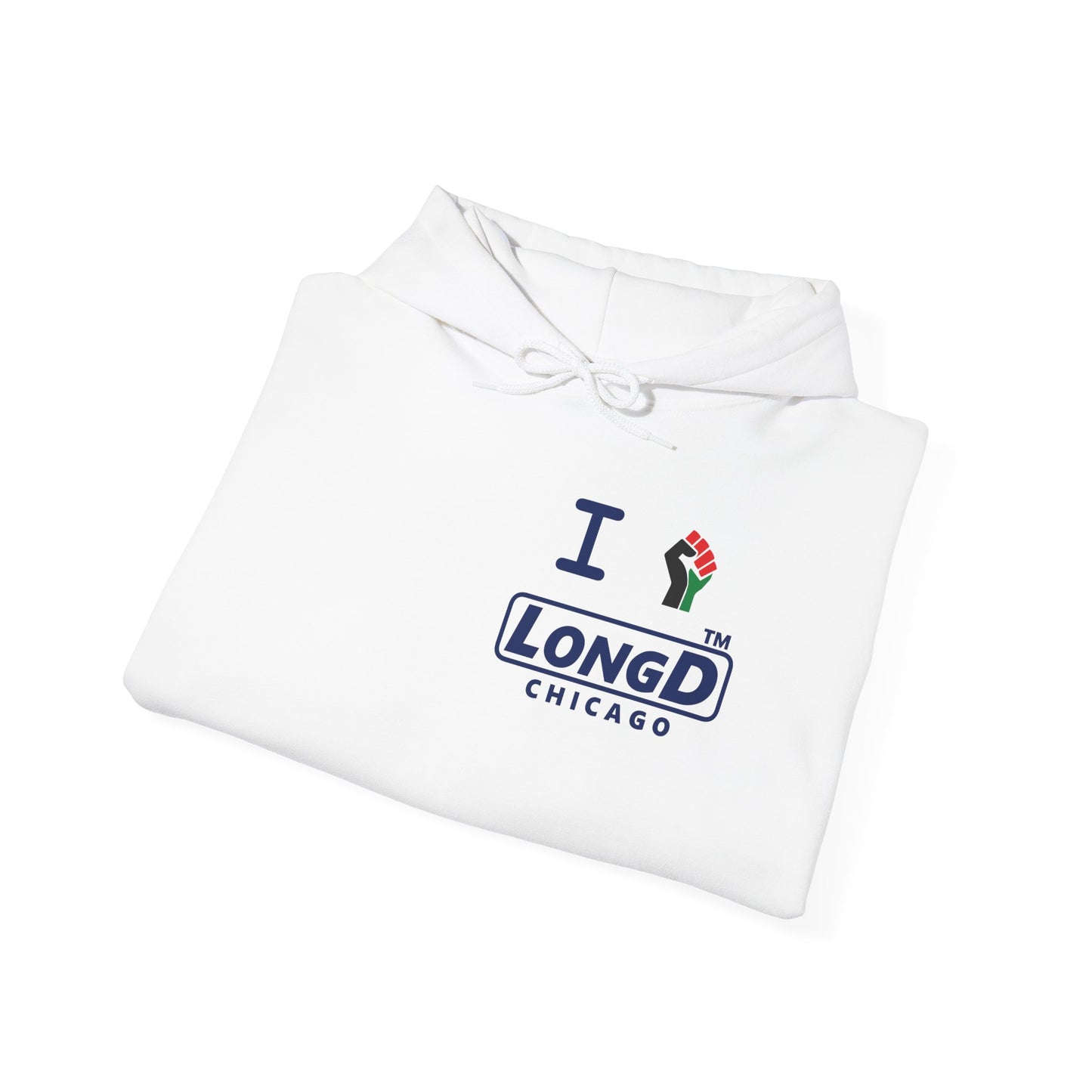 I fist LongD® basic official 4-print single-breasted Chicago logo Hoodie (Juneteenth colors)