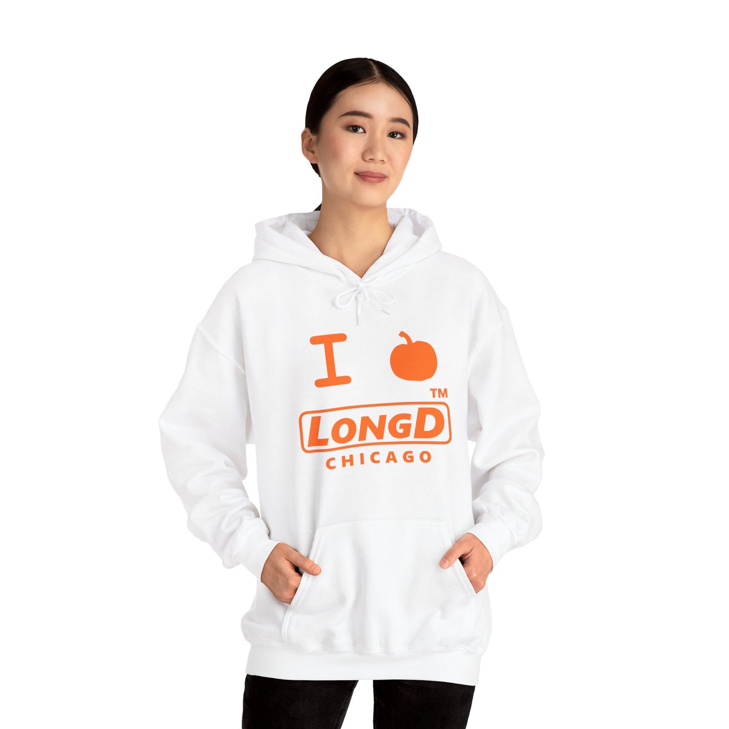 I Pumpkin LongD® Logo Hoodie orange basic Chicago logo