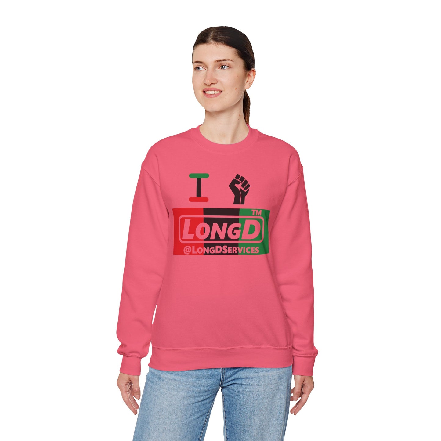 I fist LongD negative vertical 3-striped tag logo crewneck sweatshirt