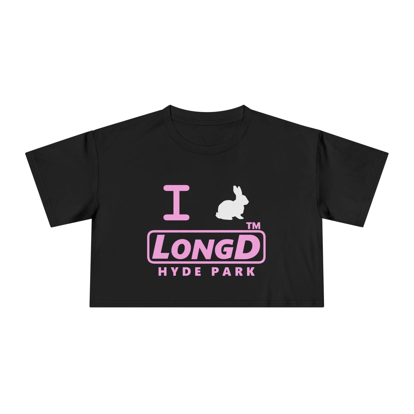 I Bunny LongD positive pink Hyde Park Logo Crop Tee