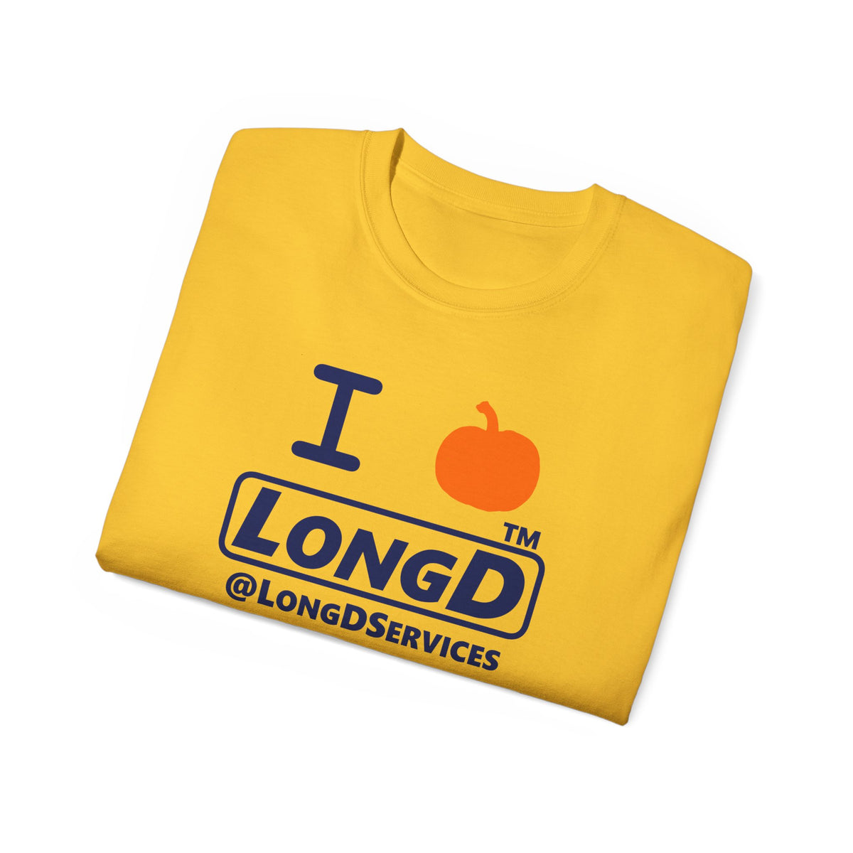 I pumpkin LongD Tag positive basic Navy (002060) logo cotton tee