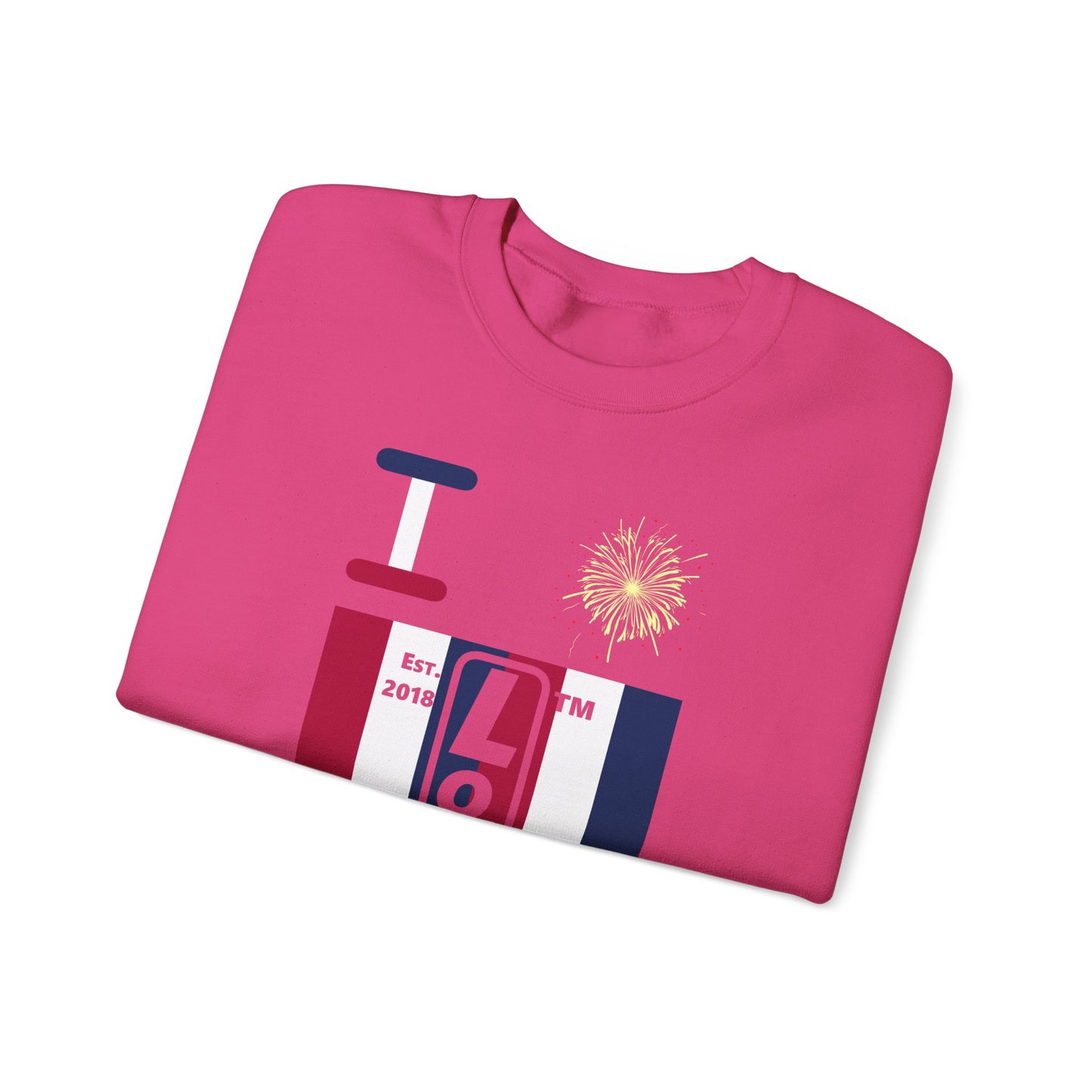 I Burst LongD negative vertical 6-striped Chicago upright logo crewneck sweatshirt