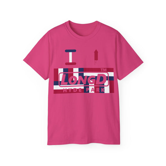 I firecracker LongD negative modified windmill Hyde Park logo cotton tee