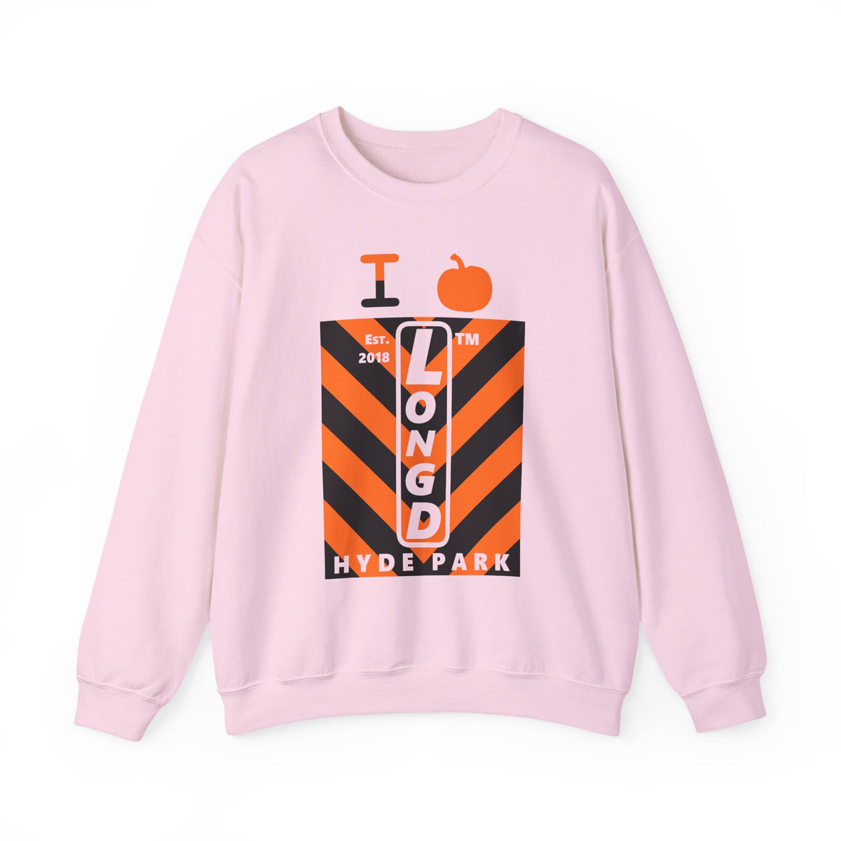 I pumpkin LongD Hyde Park negative upright downward chevron logo crewneck sweatshirt