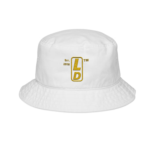 Embroidered alternate basic upright logo initials bucket hat