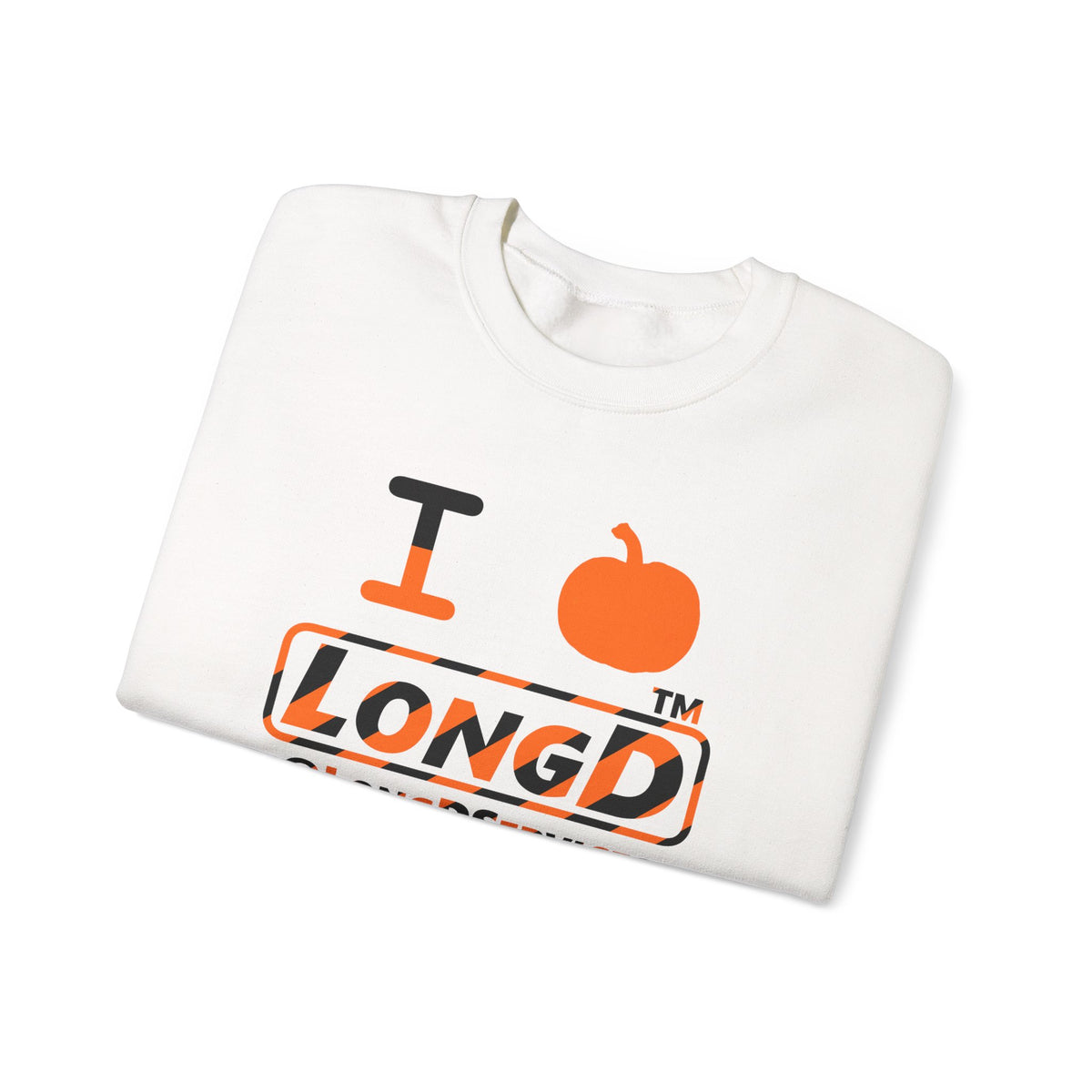 I pumpkin LongD Tag positive 12-striped logo crewneck sweatshirt