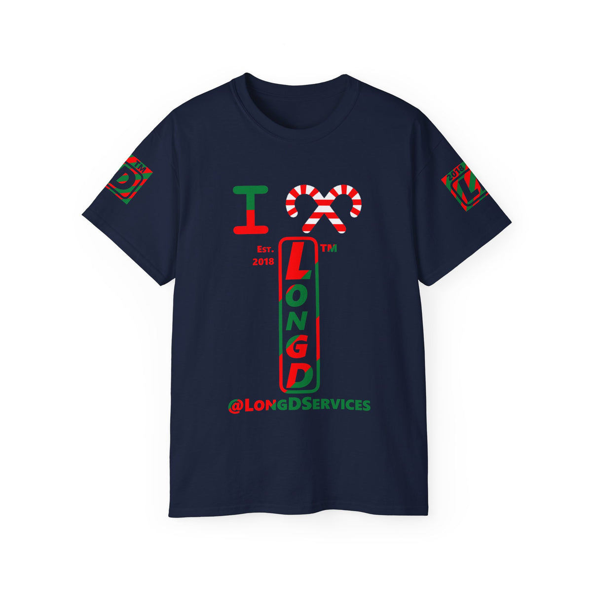 I candy cane LongD Tag positive upright pixel-weighted 4-striped 4-print logo cotton tee