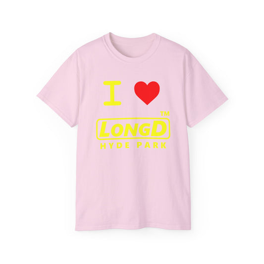 I Luv LongD® Logo Cotton Tee positive reverse basic Hyde Park logo