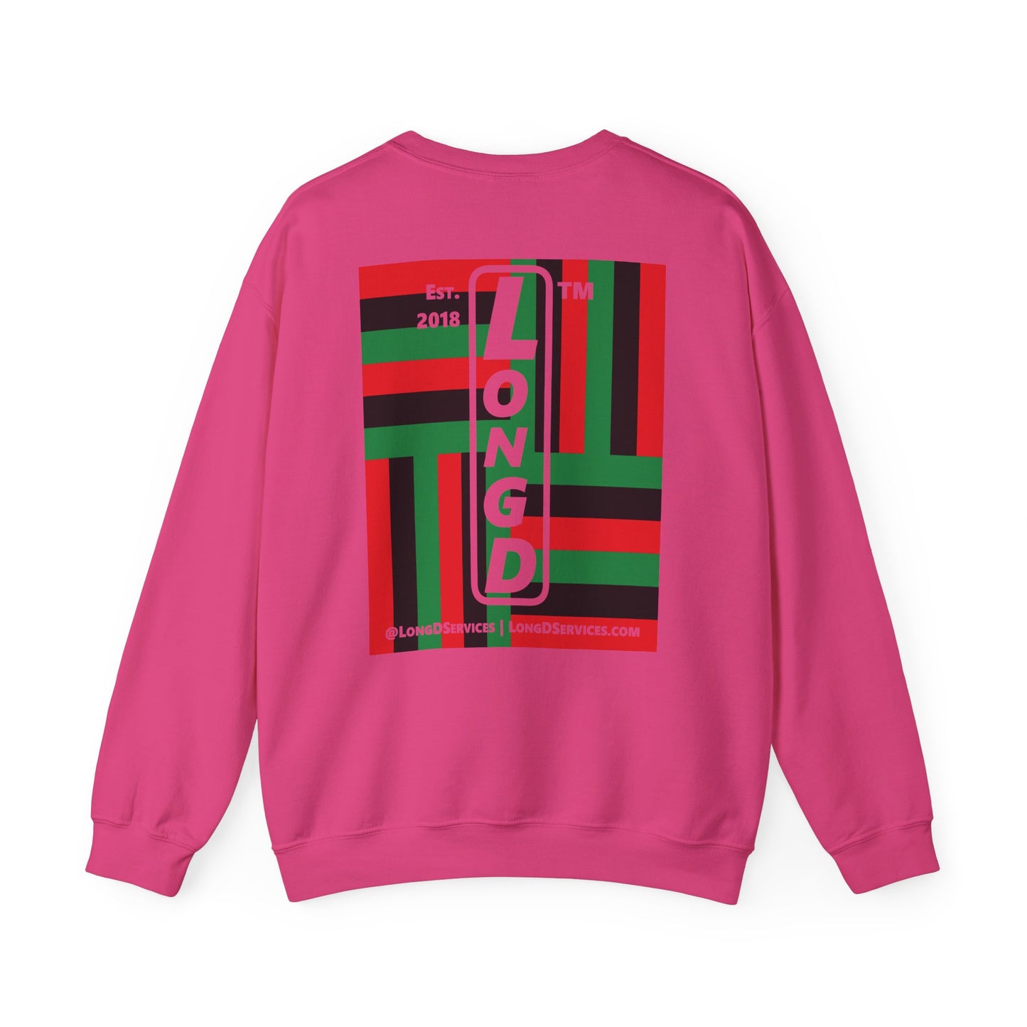 I Fist LongD negative windmill tag-domain upright front-back logo crewneck sweatshirt