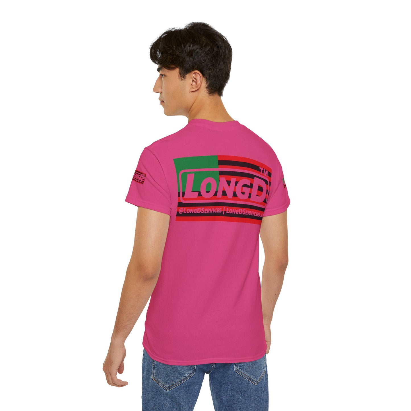 I fist LongD negative flag tag logo 4-print cotton tee