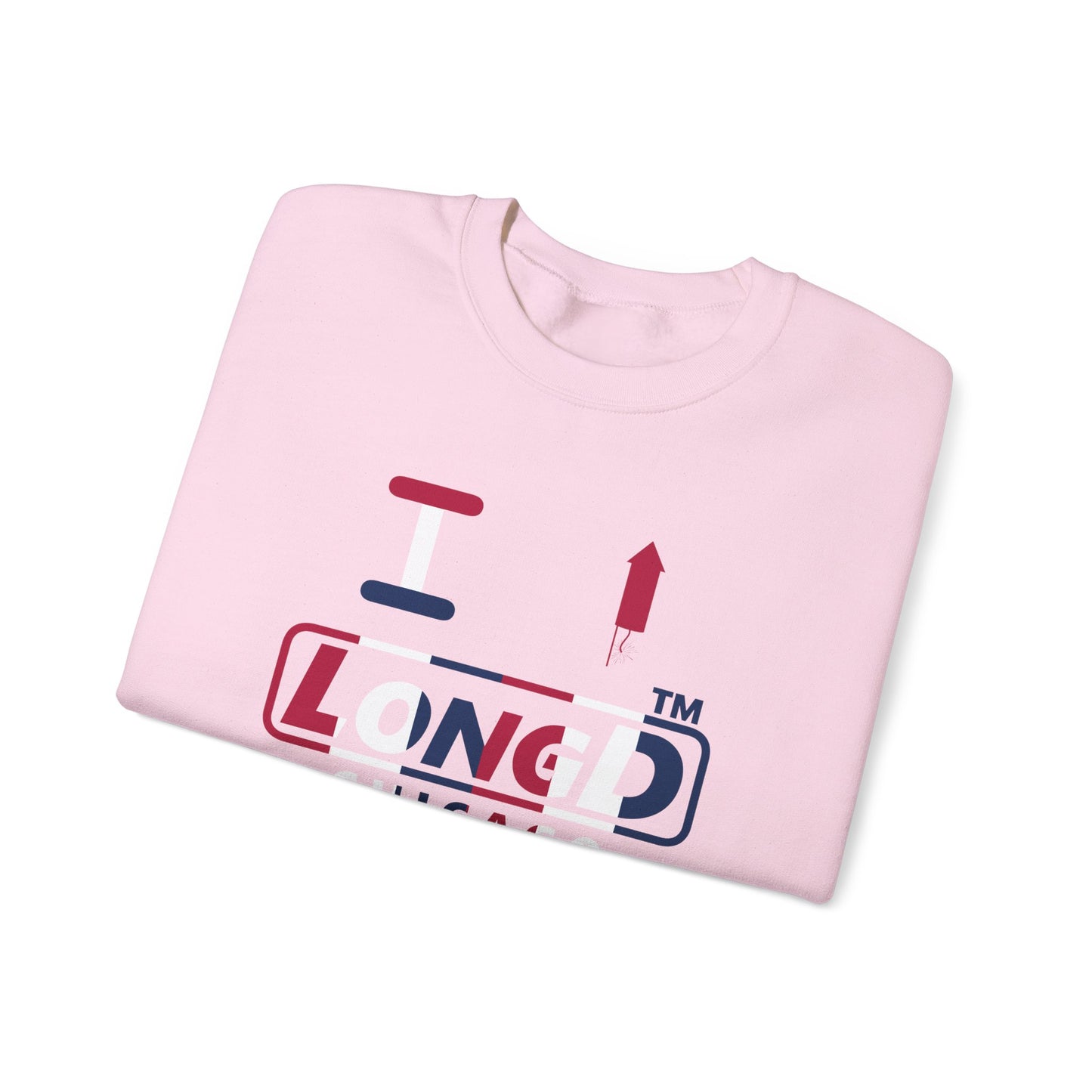 I firecracker LongD positive vertical 6-striped Chicago logo crewneck sweatshirt