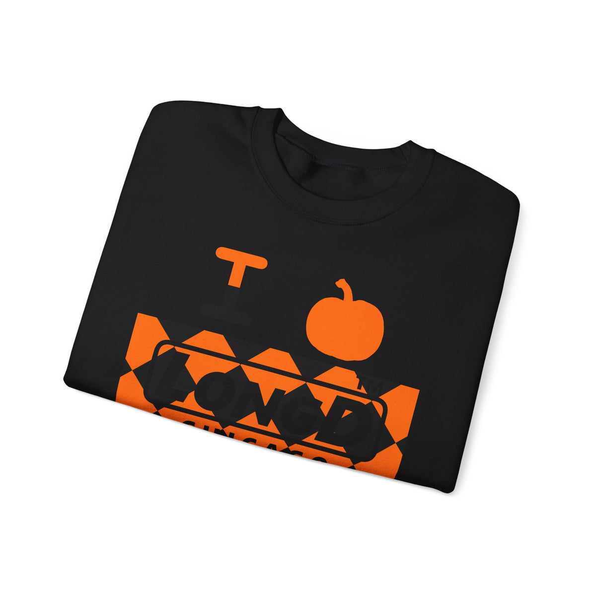 I pumpkin LongD Chicago negative argyle logo crewneck sweatshirt