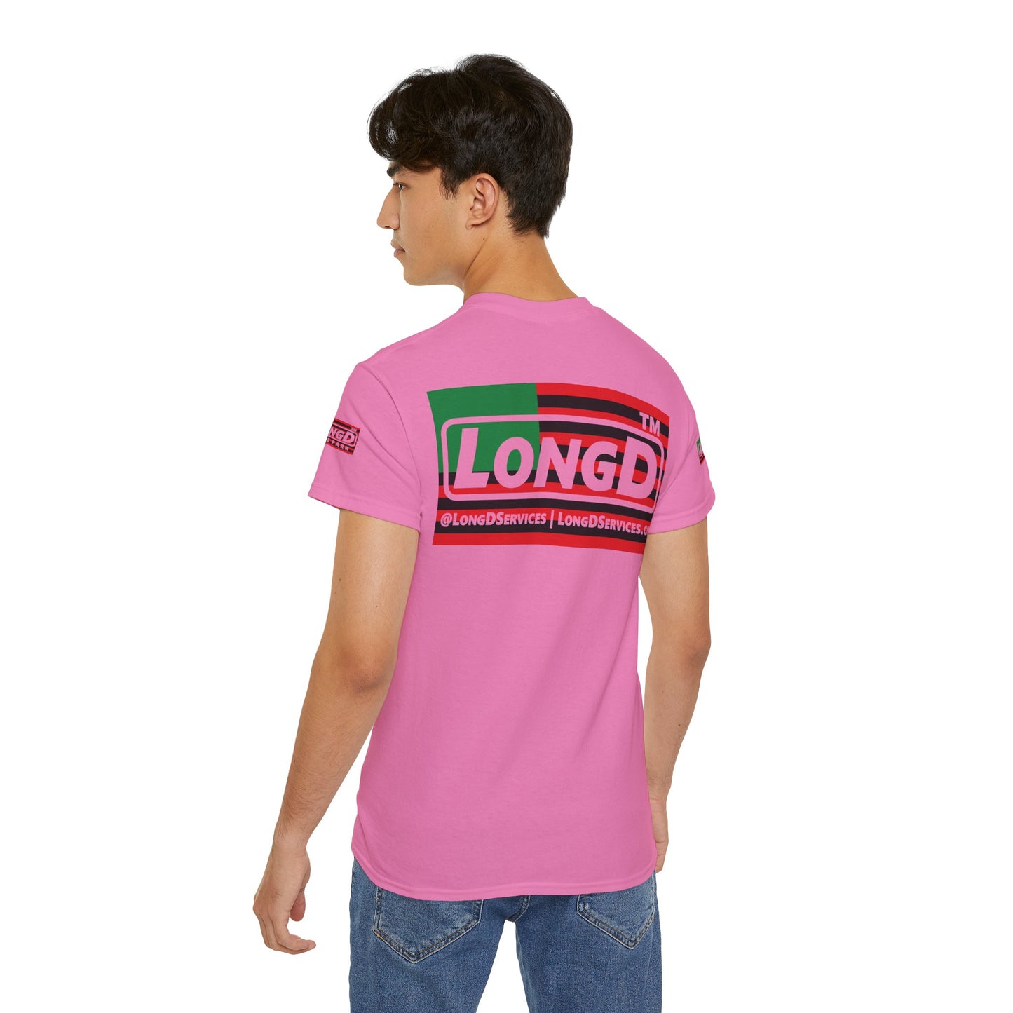 I fist LongD negative flag tag logo 4-print cotton tee