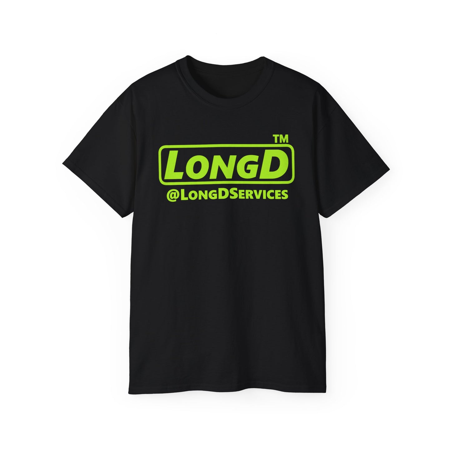 LongD® positive lime green Tag Logo Cotton Tee