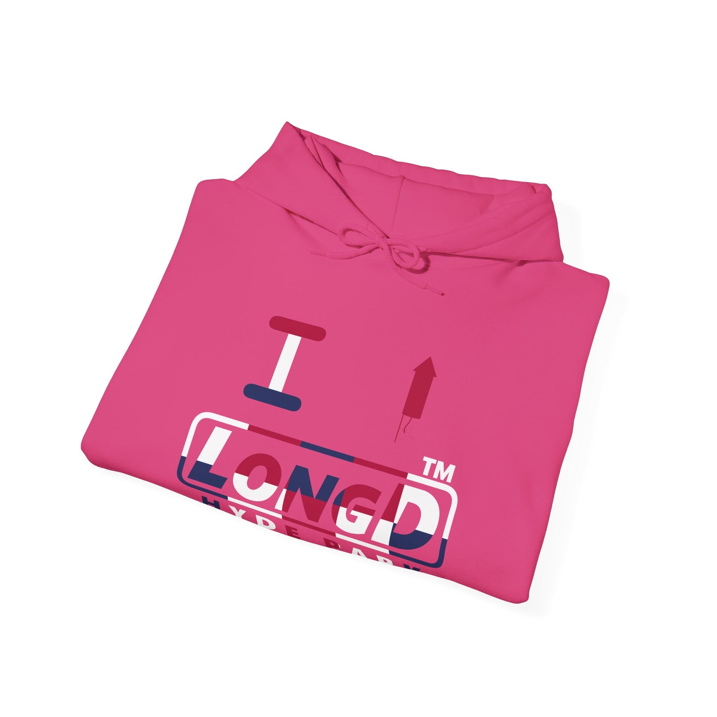 I firecracker LongD® positive 2x5 Hyde Park logo hoodie