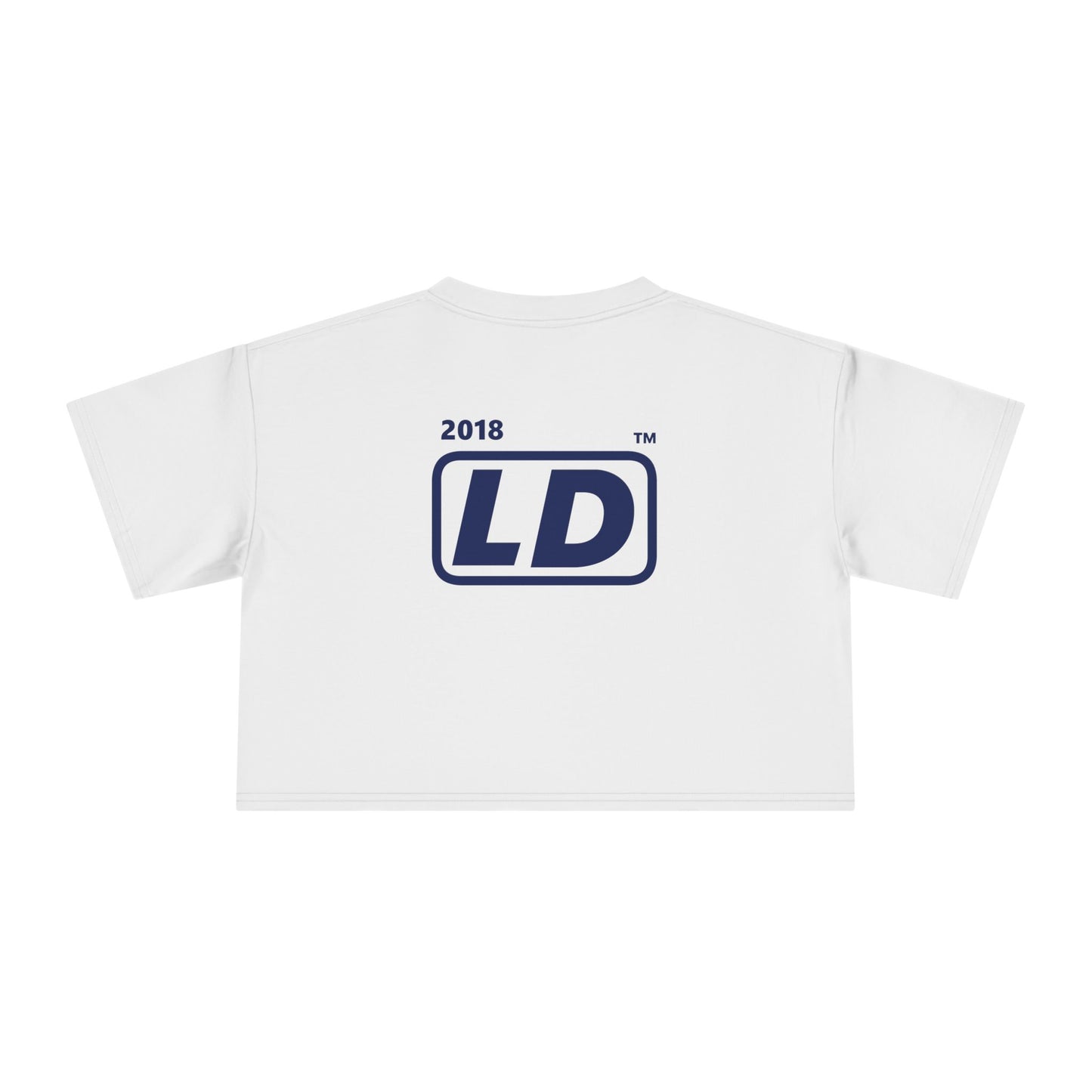 LongD positive vertical 6-striped front-back Chicago logo crop tee (Pride colors)