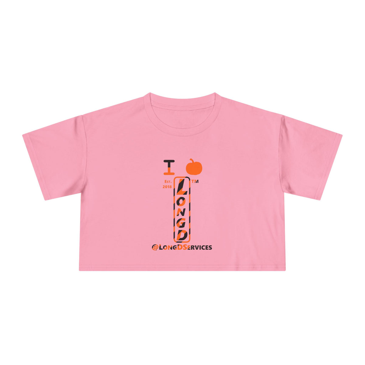 I pumpkin LongD Tag positive upright pixel-weighted 12-striped logo crop tee