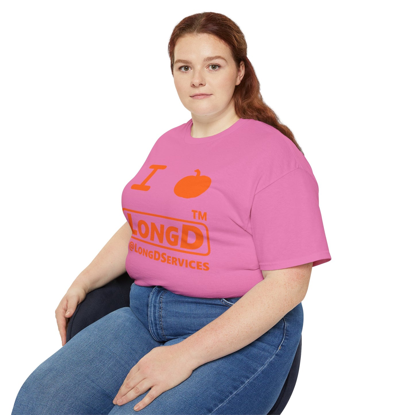 I Pumpkin LongD® Logo Cotton Tee positive orange basic tag logo