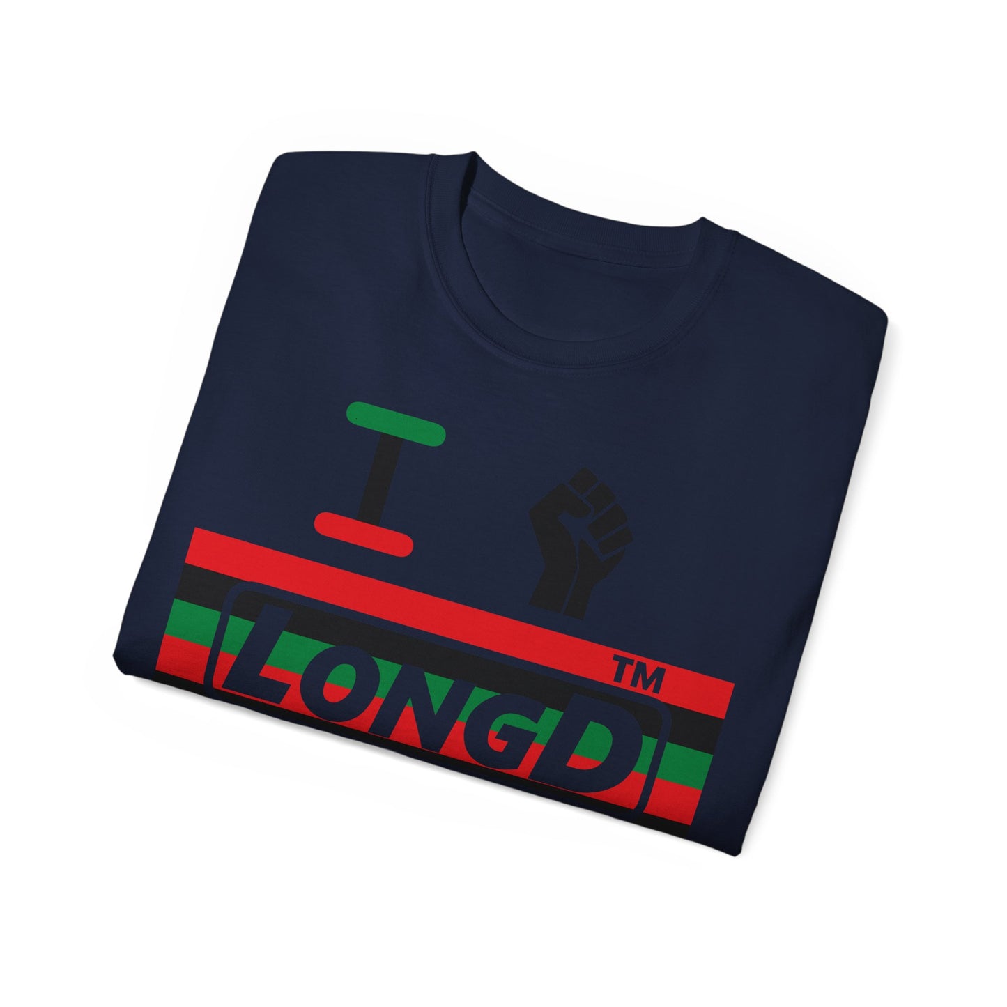 I fist LongD negative horizontal 6-striped Chicago logo cotton tee
