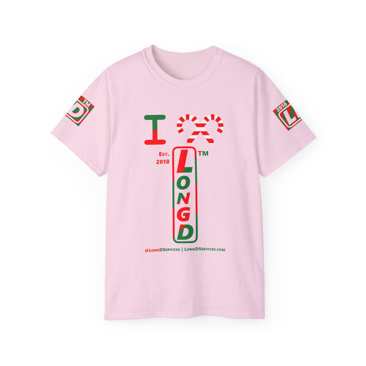 I candy cane LongD Tag-domain positive upright pixel-weighted 4-striped 4-print logo cotton tee