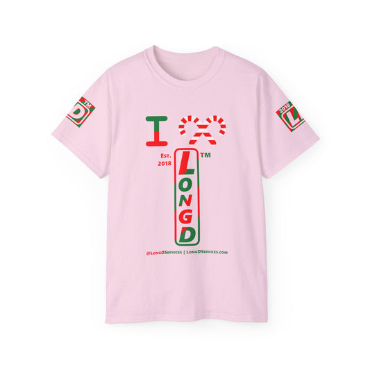 I candy cane LongD Tag-domain positive upright pixel-weighted 4-striped 4-print logo cotton tee