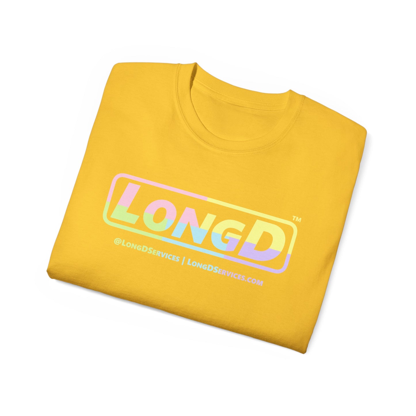 LongD® Logo Cotton Tee (Easter pastel variety in positive text)