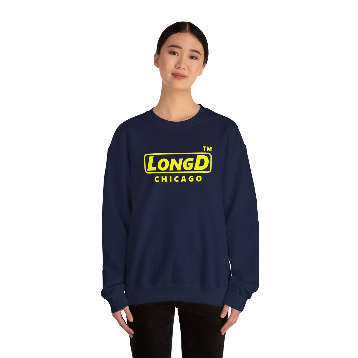 LongD reverse Chicago logo crewneck sweatshirt