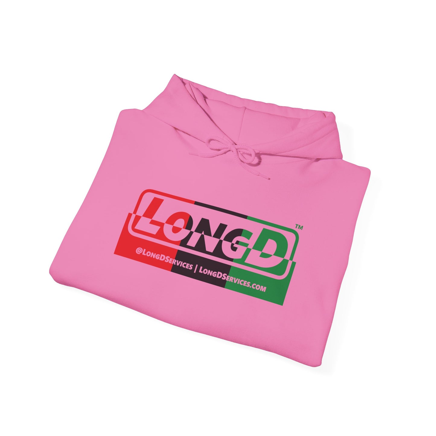LongD® Logo Hoodie with Juneteenth positive top negative bottom text