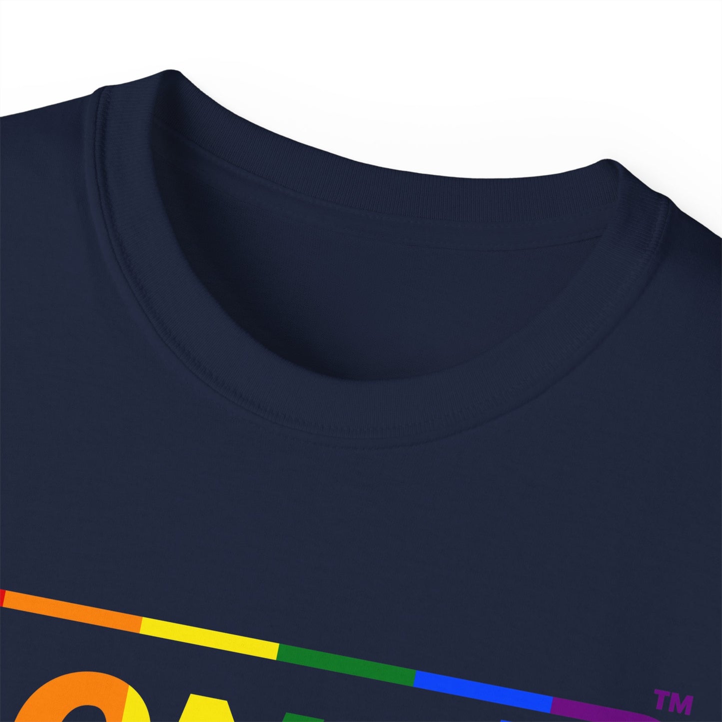 LongD® Logo Cotton Tee Pride rainbow positive top negative bottom text
