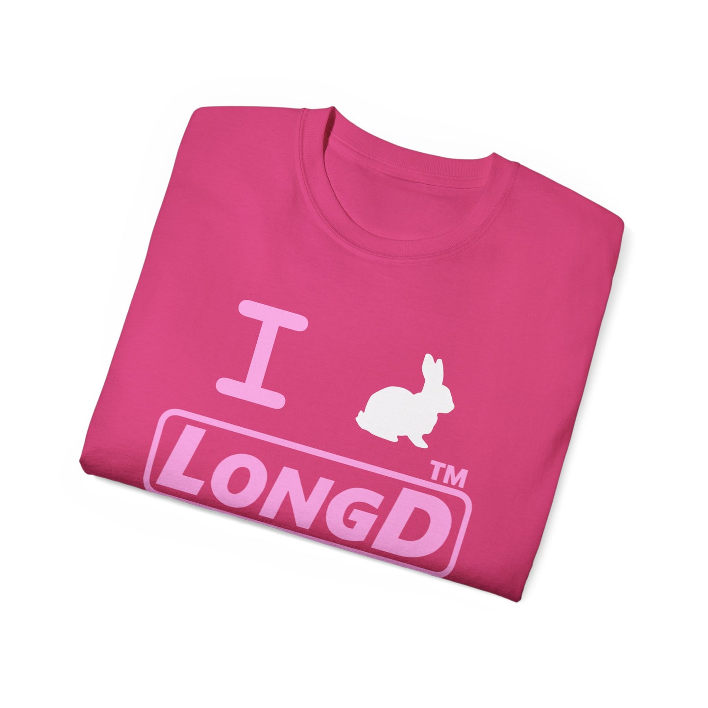 I Bunny LongD® positive pink Chicago Logo Cotton Tee