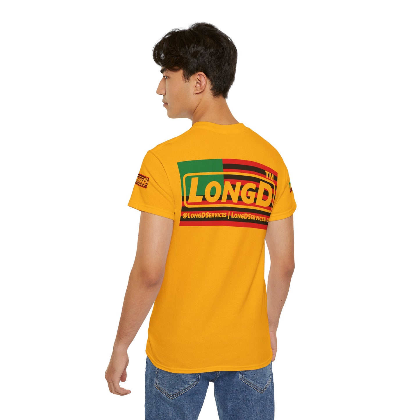 I fist LongD negative flag tag logo 4-print cotton tee