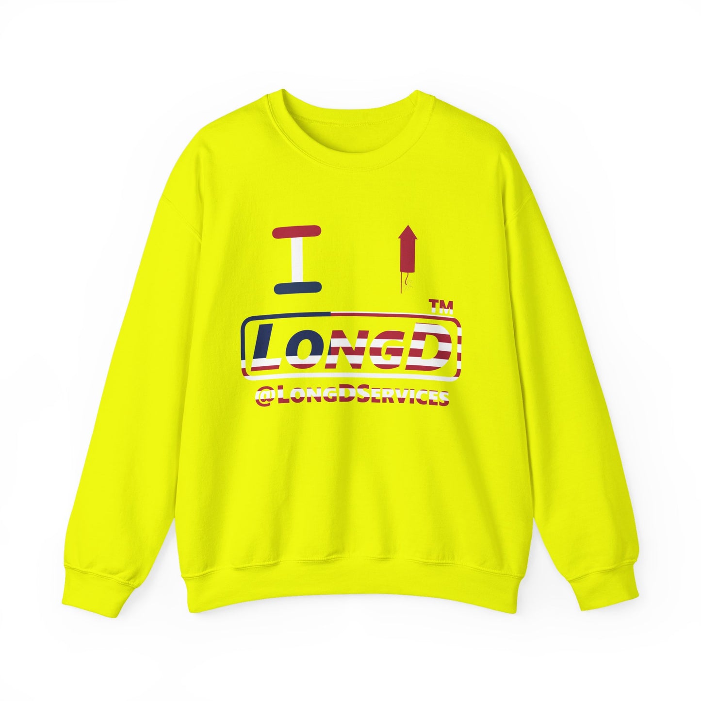 I firecracker LongD positive flag tag logo crewneck sweatshirt