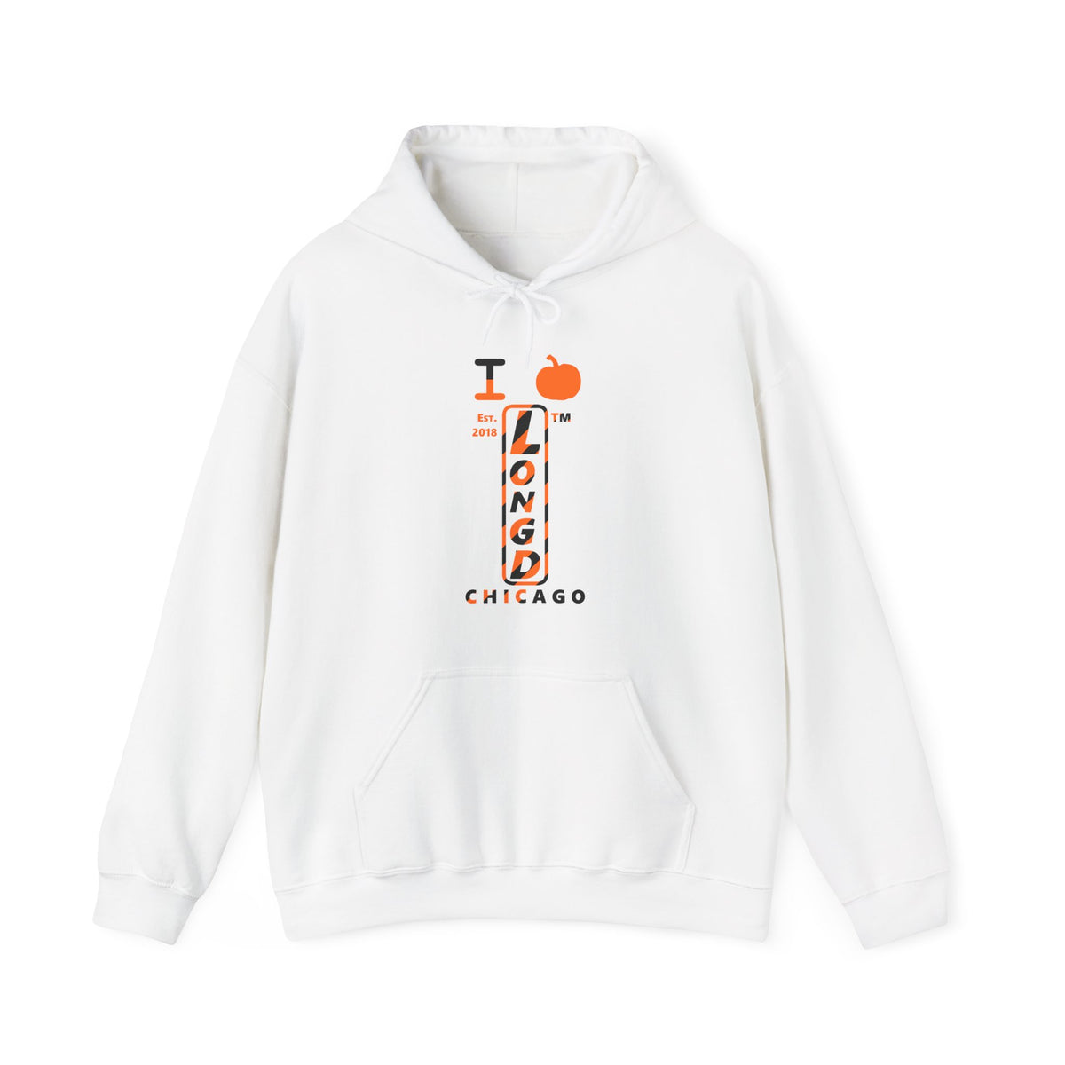 I pumpkin LongD Chicago positive upright pixel-weighted 12-striped logo hoodie