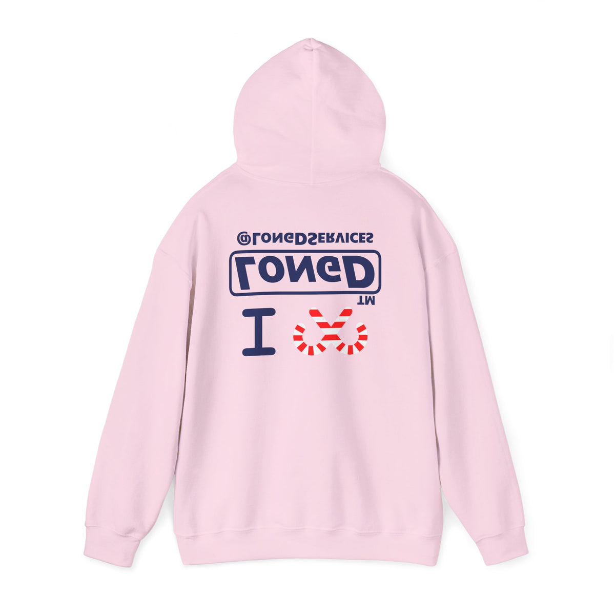 I candy cane LongD Tag positive official basic navy front-back logo hoodie