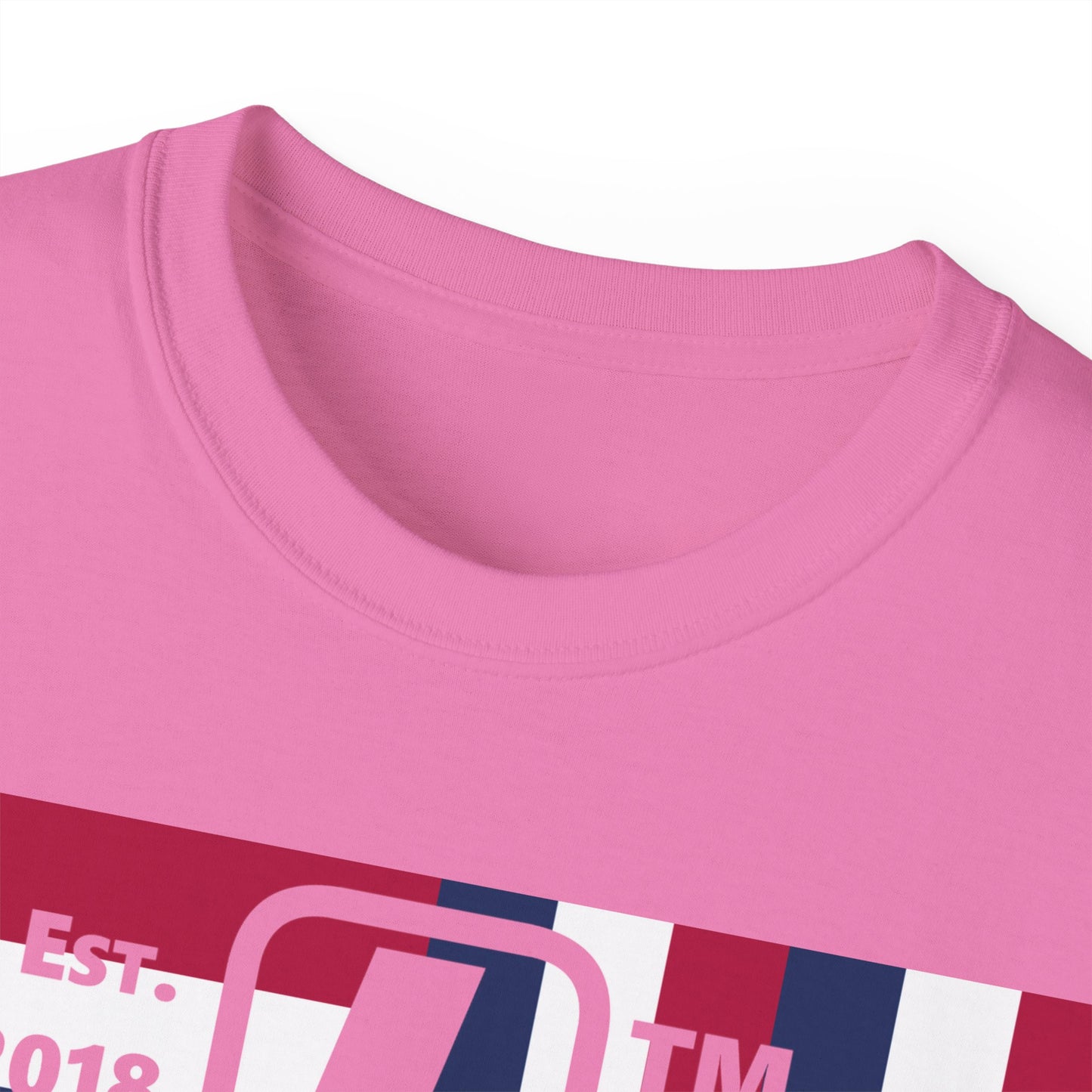 LongD cotton tee negative windmill Chicago upright logo (Patriotic colors)