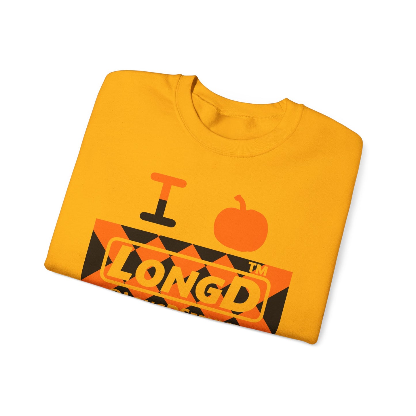 I pumpkin LongD Tag negative stylized argyle 4-print logo crewneck sweatshirt
