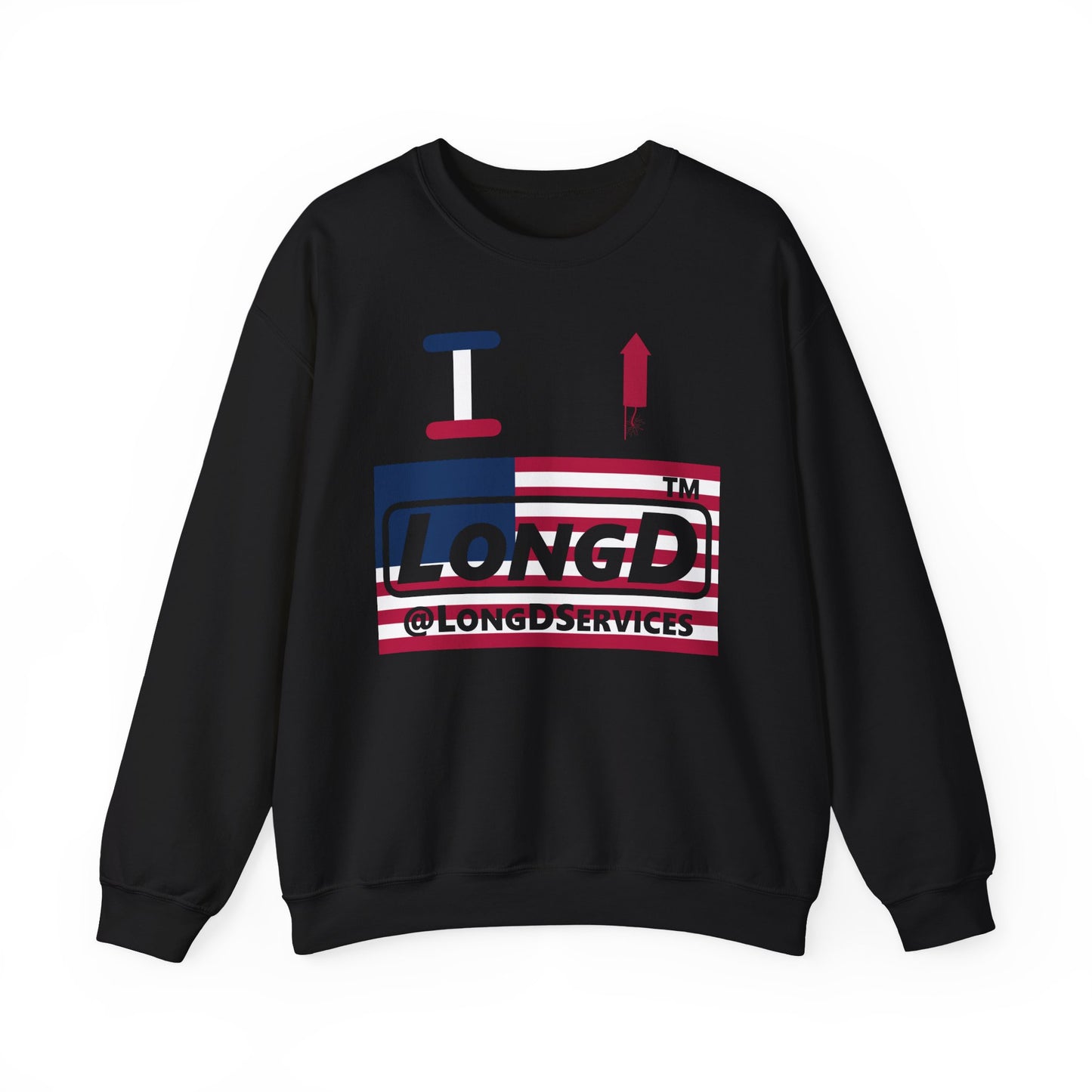 I firecracker LongD negative flag tag logo crewneck sweatshirt