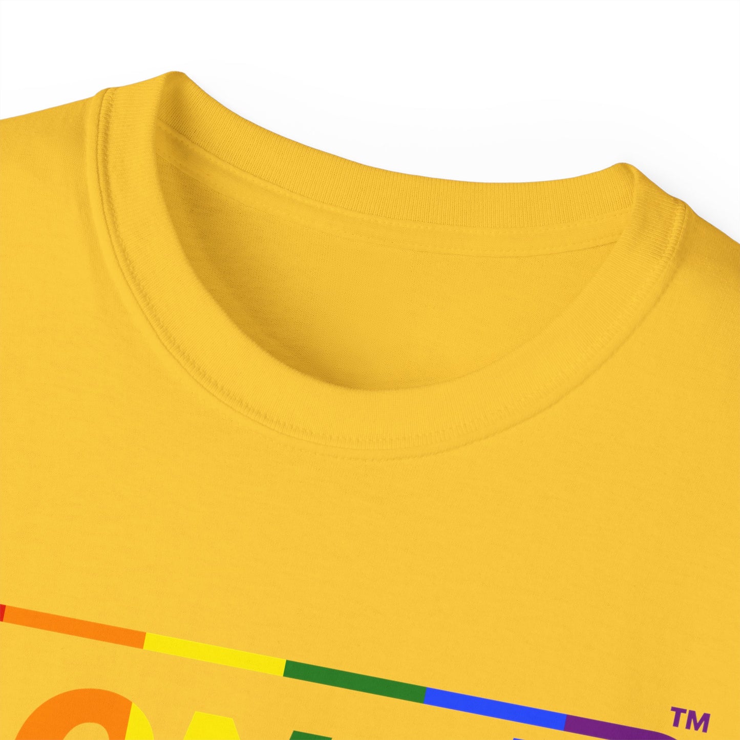 LongD® Logo Cotton Tee Pride rainbow positive top negative bottom text