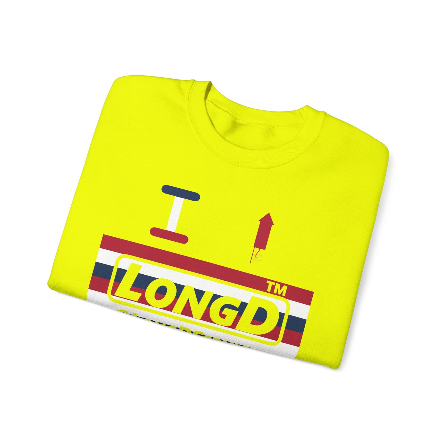 I firecracker LongD negative horizontal 6-striped tag logo crewneck sweatshirt